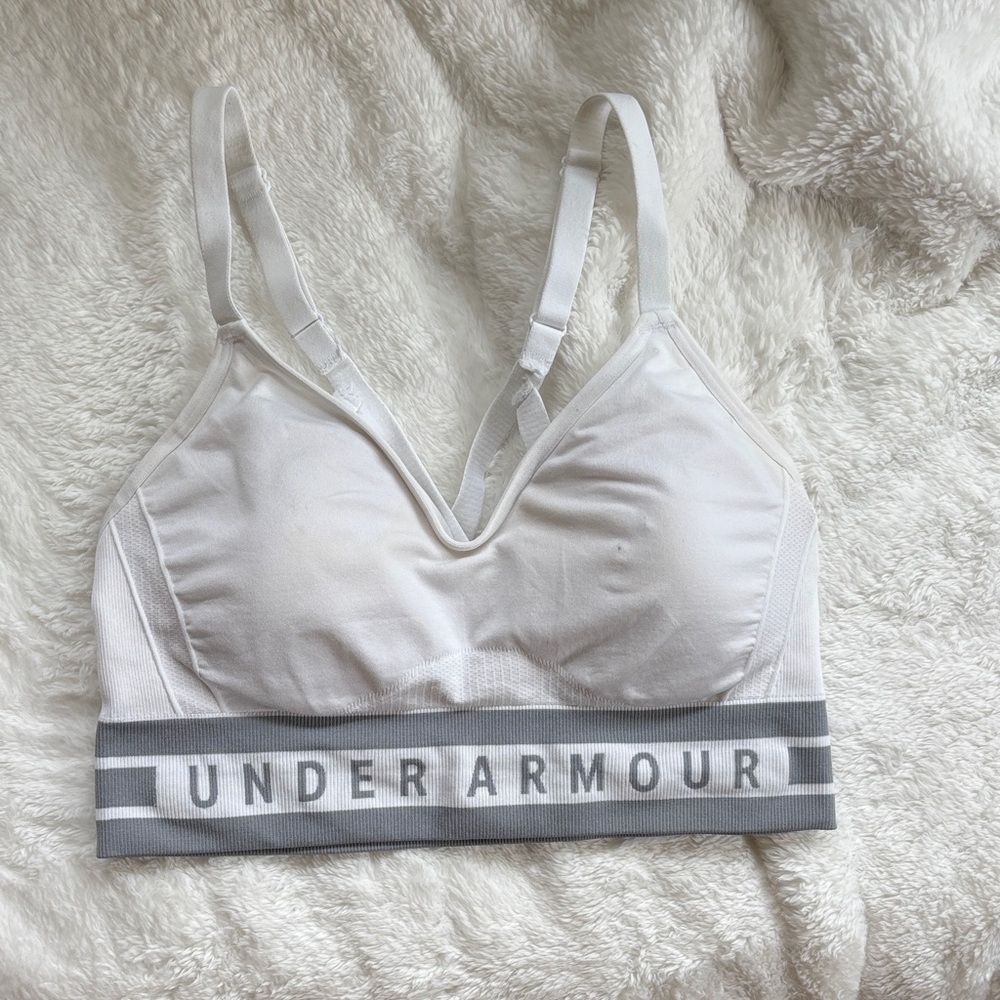 Under Armour Women's White and Gray Sports Bra